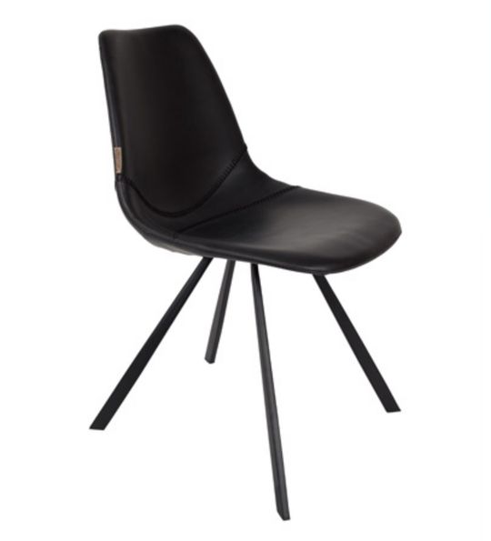 Stoel 'Franky' - Zwart/PU-leer