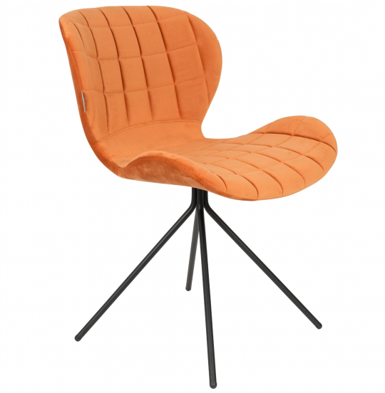 Stoel 'Omg' - Fluweel/Oranje