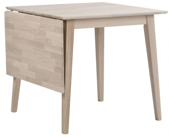 Eettafel 'Filippa' 80x80cm - Witgeolied Eiken