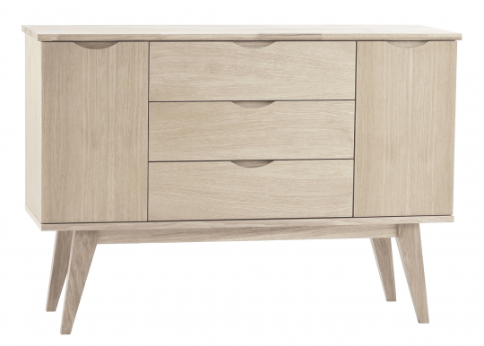 Dressoir 'Filippa' 122x85cm - Eiken/Witgeolied