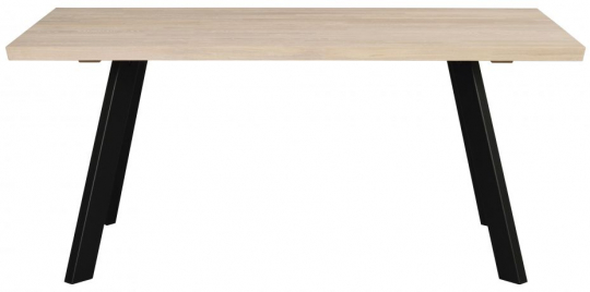 Eettafel 'Fred' 170x95cm - Witgepigmenteerd Eiken/Zwart