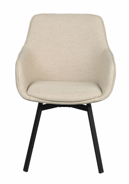 Armstoel 'Alison' - Lichtbeige/zwart