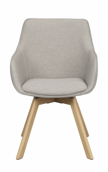 Armstoel 'Alison' - Beige/eik