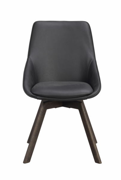 Stoel 'Alison' Leer - Zwart/bruin