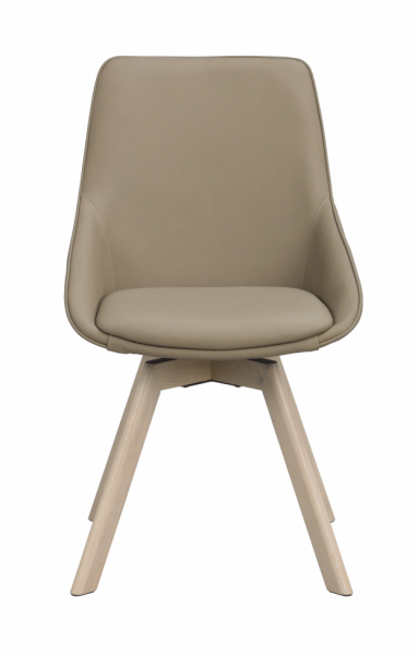 Stoel 'Alison' Leer - Beige/witgepigmenteerd