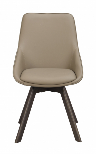 Stoel 'Alison' Leer - Beige/bruin