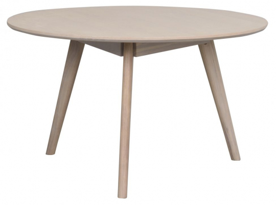Salontafel 'Yumi' Rond 90cm - Witgeolied eiken