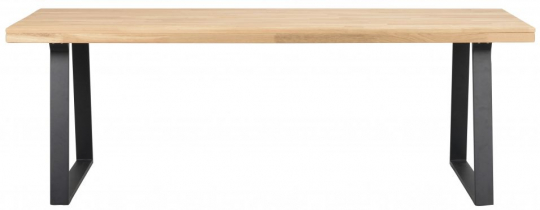 Eettafel 'Brooklyn' 220x95cm - Eik/Zwart U-poot