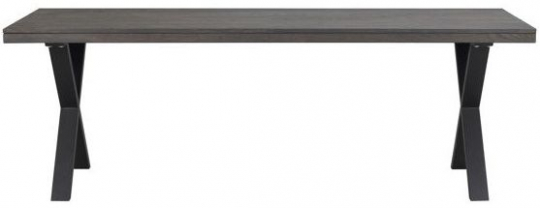 Eettafel 'Brooklyn' 220x95cm - Donkerbruin/X-poot