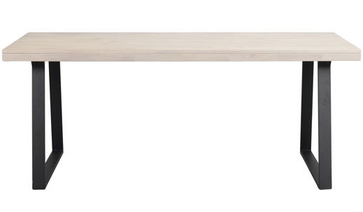 Eettafel 'Brooklyn' 170x95cm - Witgeolied/Zwart U-poot