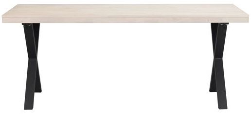 Eettafel 'Brooklyn' 170x95cm - Witgeolied/Zwart X-poot