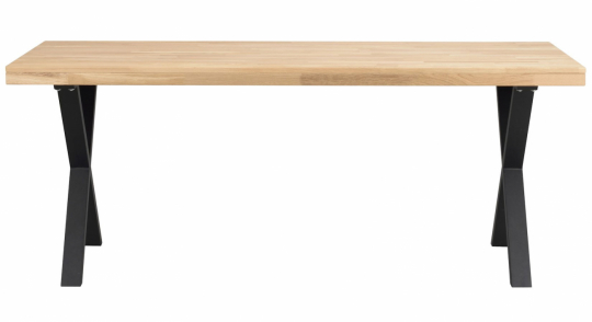 Eettafel 'Brooklyn' 170x95cm - Eik/Zwart X-poot