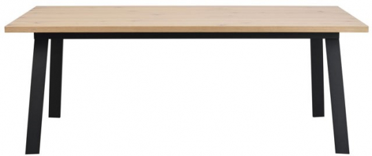 Eettafel 'Winnipeg' 200x100cm - Witgeolied/ Zwart