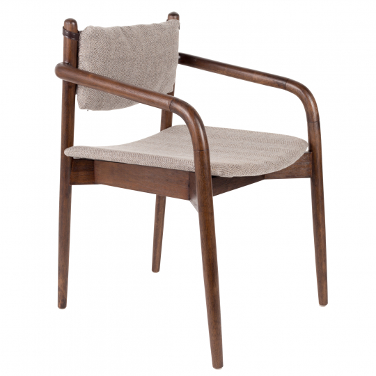 Stoel 'Torrance' Armsteun - Beige/Bruin