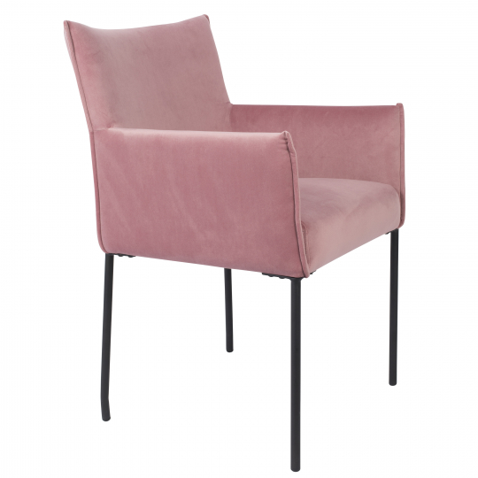 Fauteuil 'Dion' - Velvet/Roze