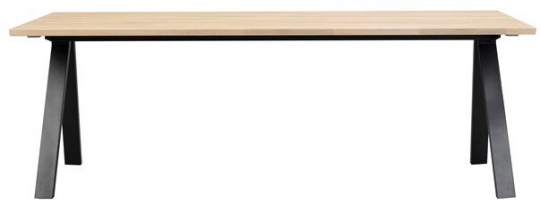 Eettafel 'Carradale' 220x100cm - Witgepigmenteerd/V-poot