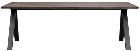 Eettafel 'Carradale' 220x100cm - Bruin/V-poot