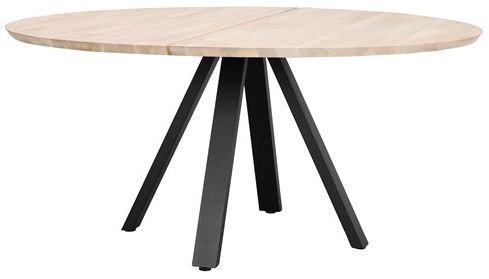 Eettafel 'Carradale' Rond 150cm - Witgepigmenteerd/V-poot