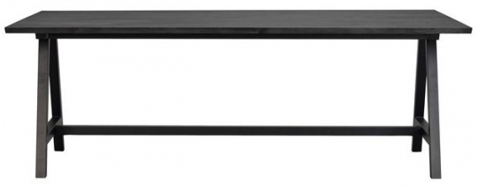 Eettafel 'Carradale' 220x100cm - Zwart/A-poot