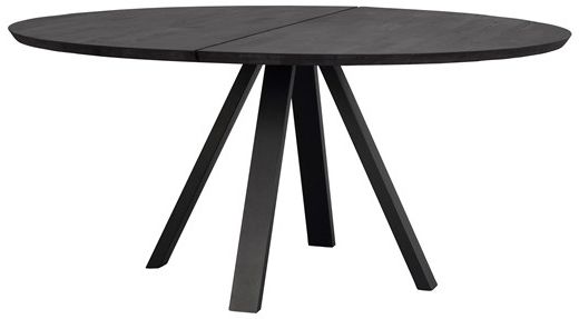 Eettafel 'Carradale' Rond 150cm - Zwart/V-poot