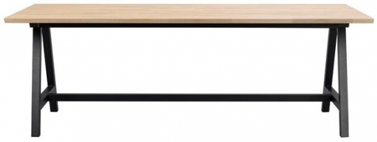 Eettafel 'Carradale' 220x100cm - Witgepigmenteerd/A-poot