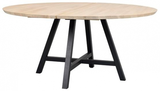 Eettafel 'Carradale' Rond 150cm - Witgepigmenteerd/X-poot
