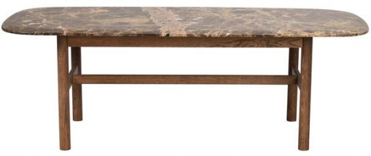 Salontafel 'Hammond' 135x62cm - Bruin/Marmer
