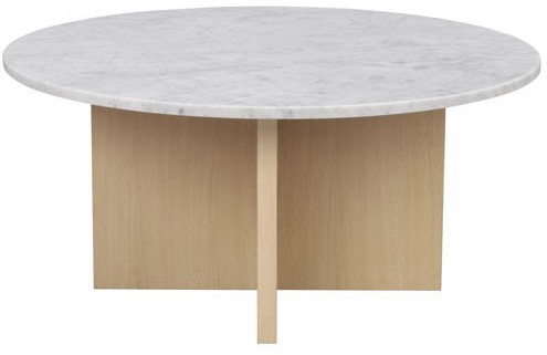 Salontafel 'Brooksville' Rond 90cm - Wit/Witgepigmenteerd