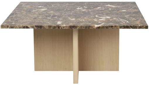 Salontafel 'Brooksville' 90x90cm - Bruin/Witgepigmenteerd