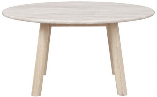 Salontafel 'Taransay' Rond 90cm - Beige/Witgepigmenteerd