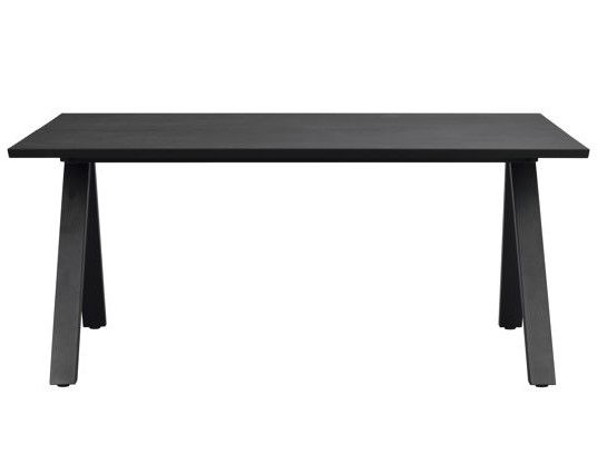 Eettafel 'Carradale' 170x100cm - Zwart/V-poot