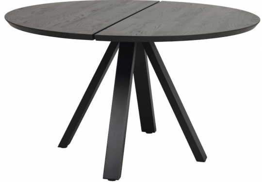 Eettafel 'Carradale' Rond 130cm - Zwart/V-poot