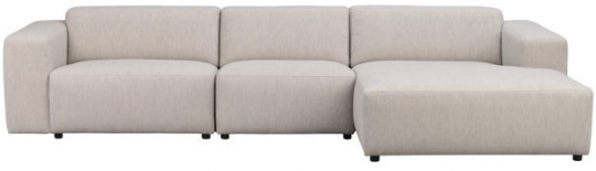 4-zitsbank 'Willard' chaise longue H - Lichtbeige