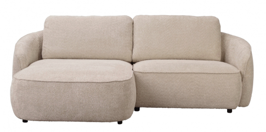 3-zitsbank 'Norris' Chaise longue links - Lichtbeige