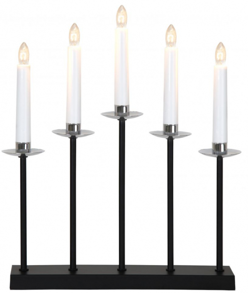 Adventskaarsenhouder 'Greta' - Zwart/Zilver