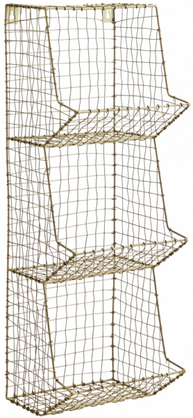 Wandplank 'Wire' - Messing/IJzer