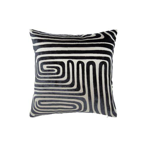 Kussenhoes 'Molly' 45x45 - Grijs/Zwart