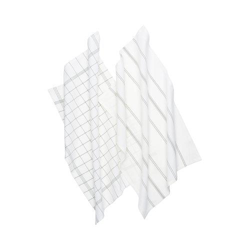 Keukenhanddoek 'Erin' 50x70 - Beige/Wit