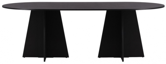 Eettafel 'Blomstermala' 115x230cm - Zwart
