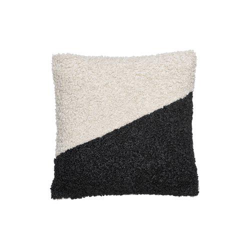 Kussensloop 'Teddy' 45x45 - Zwart/Wit