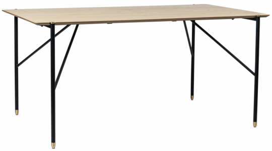 Eettafel 'Hornstull' 160x90cm - Eik/Zwart