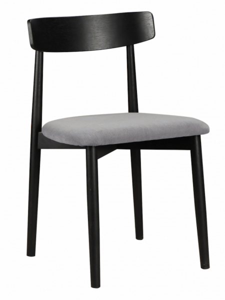 Stoel 'Ystad' - Zwart/Grijs