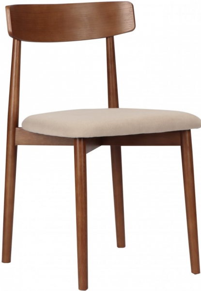Stoel 'Ystad' - Noten/beige