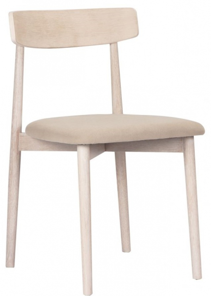 Stoel 'Ystad' - Wit eik/Beige