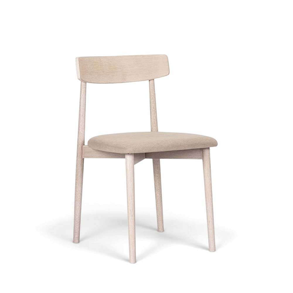 Stoel 'Ystad' - Wit eik/Beige