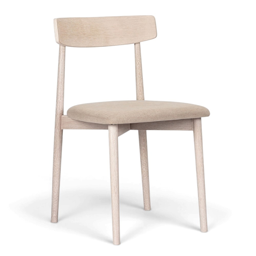 Stoel 'Ystad' - Wit eik/Beige