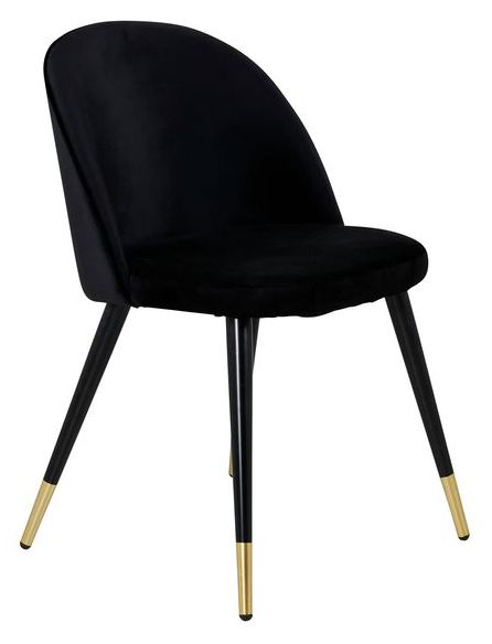 Stoel 'Elverum' - Zwart/Messing
