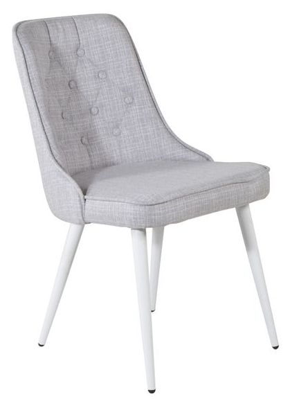 Stoel 'Elverum Deluxe' - Lichtgrijs/Wit