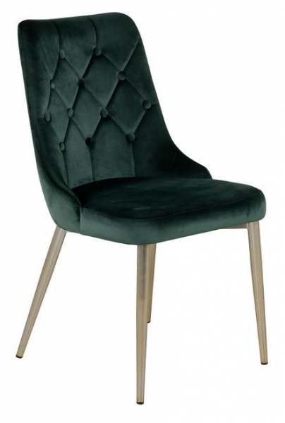 Stoel 'Elverum Deluxe' - Groen/Messing