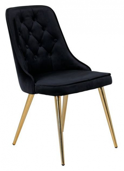 Stoel 'Elverum Deluxe' - Zwart/Messing